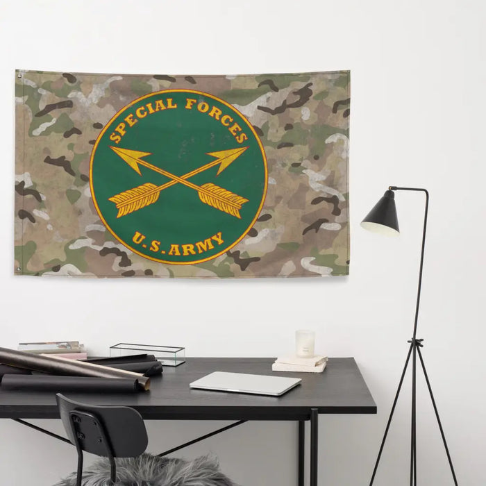 U.S. Army Special Forces Branch Plaque OCP Camo Indoor Wall Flag Tactically Acquired   