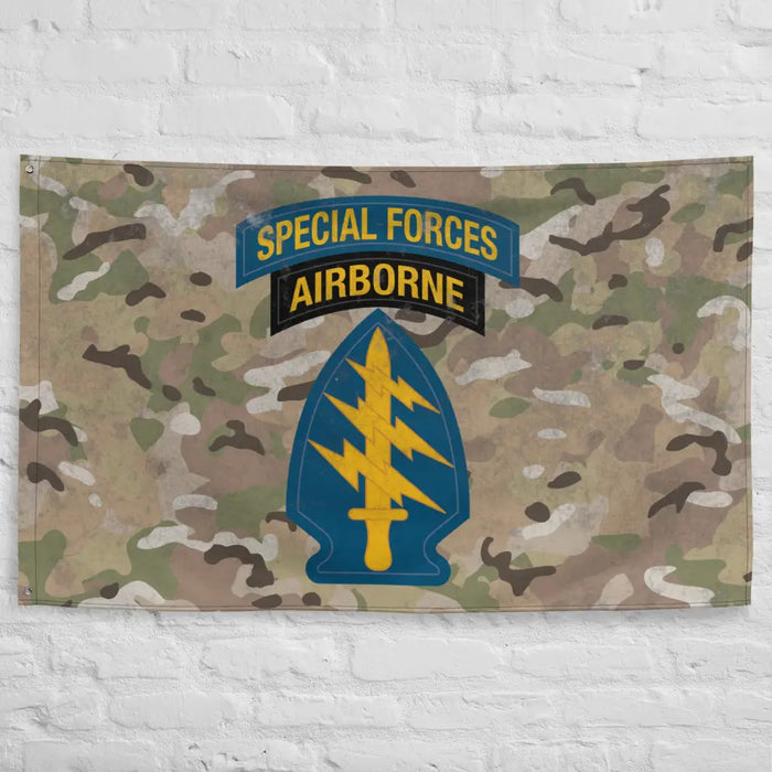 U.S. Army Special Forces Tab OCP Camo Indoor Wall Flag Tactically Acquired   