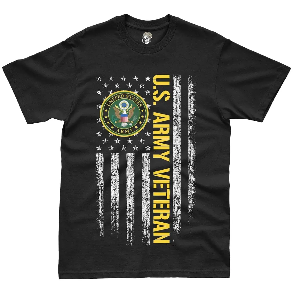 U.S. Army Veteran American Flag T-Shirt Tactically Acquired   