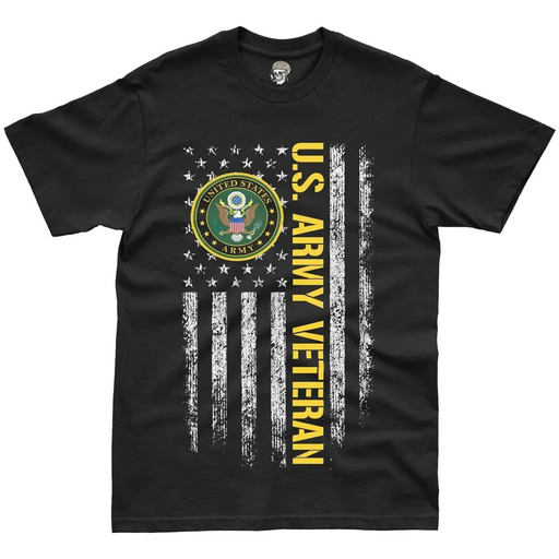 U.S. Army Veteran American Flag T-Shirt Tactically Acquired   