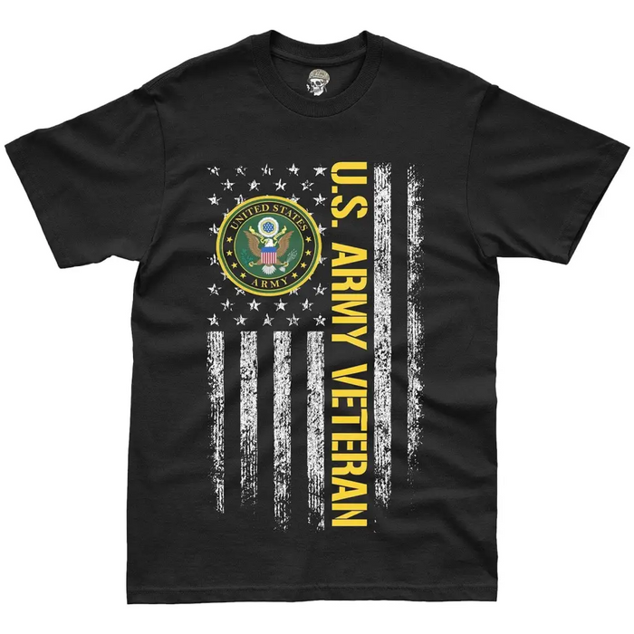 U.S. Army Veteran American Flag T-Shirt Tactically Acquired   