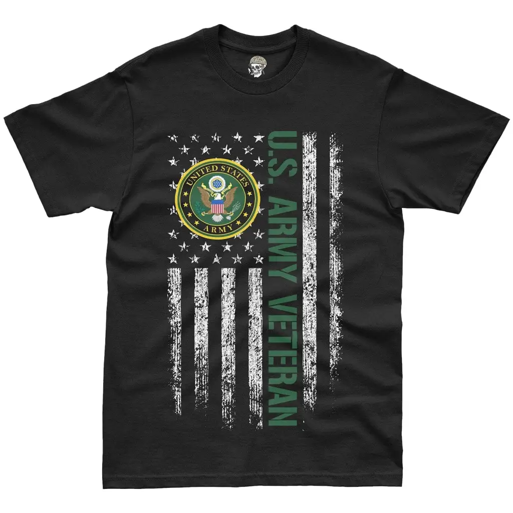U.S. Army Veteran American Flag T-Shirt Tactically Acquired   