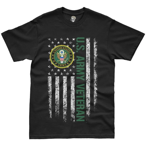 U.S. Army Veteran American Flag T-Shirt Tactically Acquired   