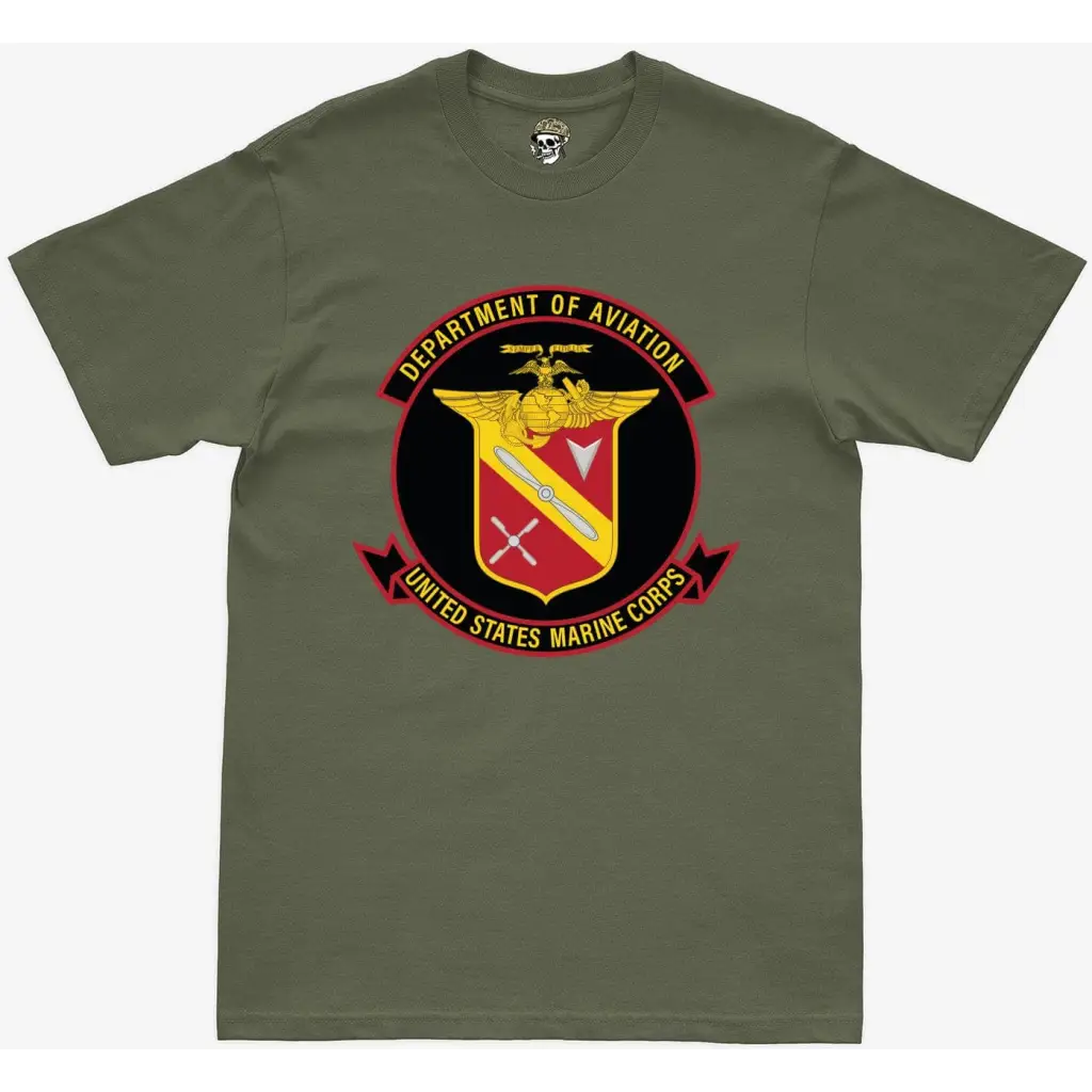U.S. Marine Corps Aviation Logo Military Green T-Shirt Tactically Acquired   