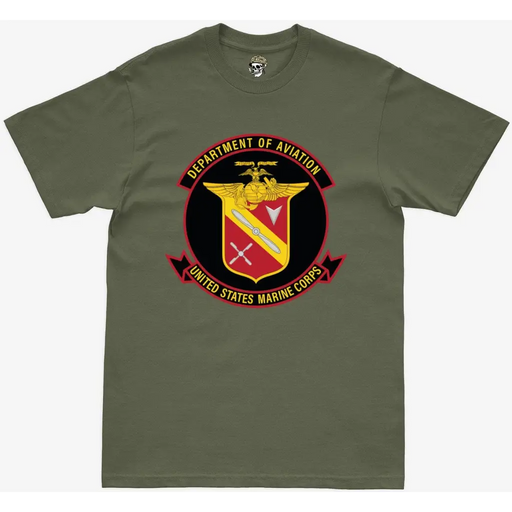 U.S. Marine Corps Aviation Logo Military Green T-Shirt Tactically Acquired   