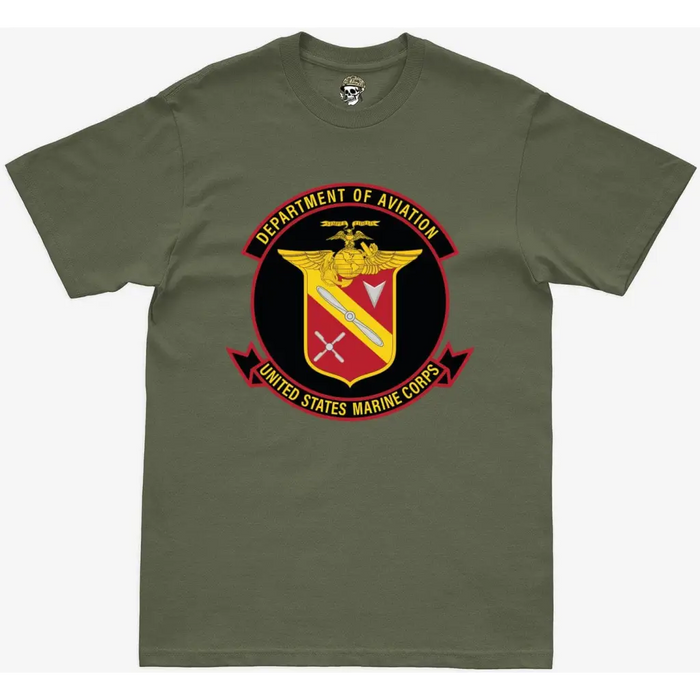 U.S. Marine Corps Aviation Logo Military Green T-Shirt Tactically Acquired   