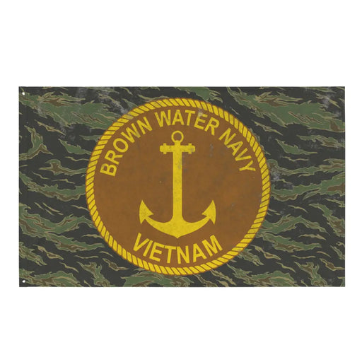 U.S. Navy Brown Water Navy Logo Vietnam War Indoor Wall Flag Tactically Acquired Default Title  