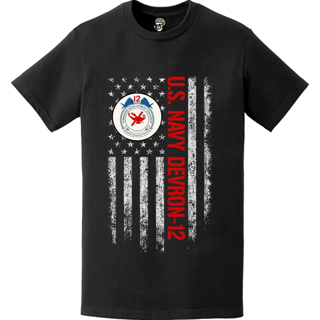 U.S. Navy DEVRON-12 American Flag Logo T-Shirt Tactically Acquired   