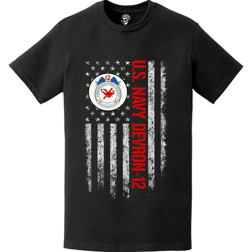 U.S. Navy DEVRON-12 American Flag Logo T-Shirt Tactically Acquired   