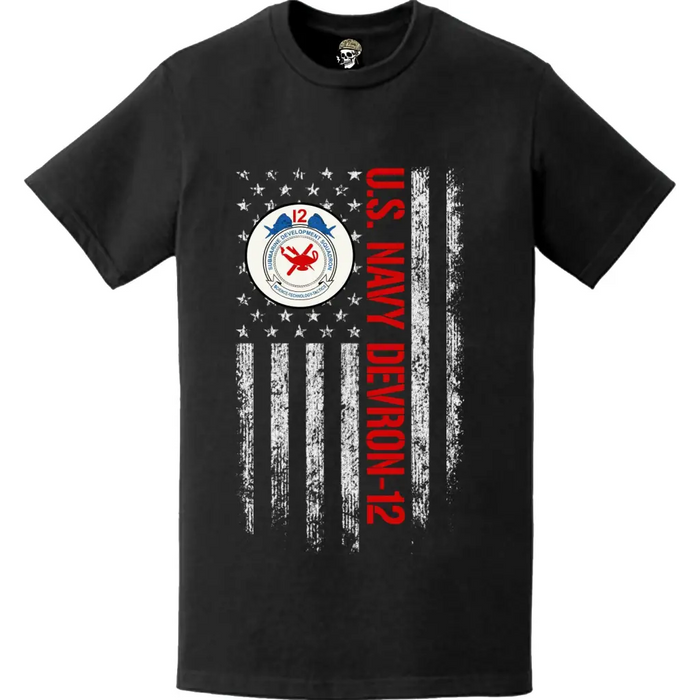 U.S. Navy DEVRON-12 American Flag Logo T-Shirt Tactically Acquired   