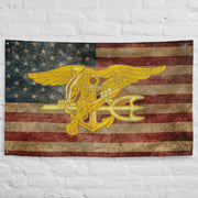 U.S. Navy SEAL Trident Indoor Wall Flag Tactically Acquired   