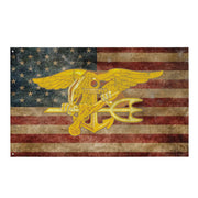 U.S. Navy SEAL Trident Indoor Wall Flag Tactically Acquired Default Title  
