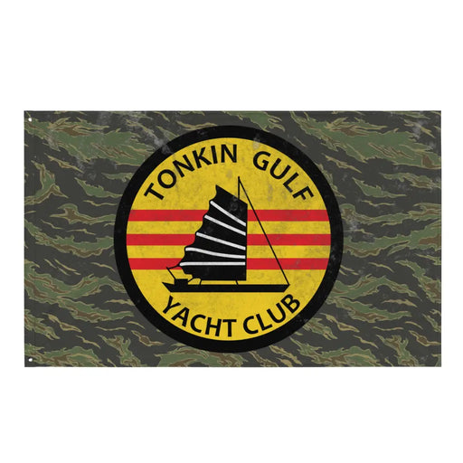 U.S. Navy Tonkin Gulf Yacht Club Logo Vietnam War Indoor Wall Flag Tactically Acquired Default Title  