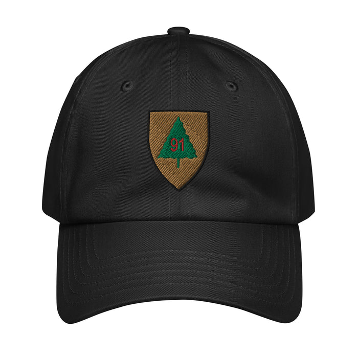 91st Infantry Division Embroidered Under Armour® Dad Hat Tactically Acquired Black  