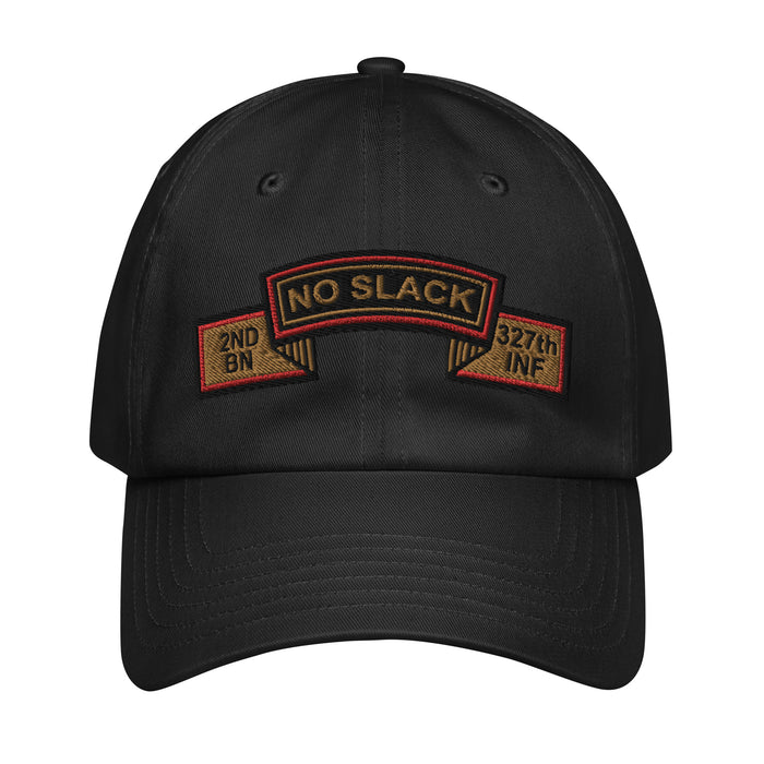 2-327 Infantry Regiment 'No Slack' Embroidered Under Armour® Dad Hat Tactically Acquired Black  