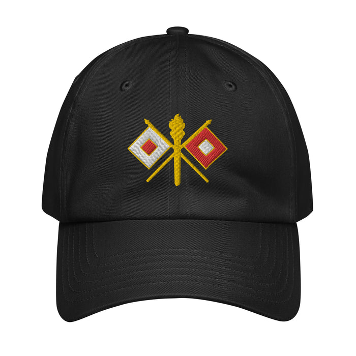 U.S. Army Signal Corps Embroidered Under Armour® Dad Hat Tactically Acquired Black  