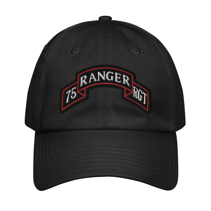 75th Ranger Regiment Tab Embroidered Under Armour® Dad Hat Tactically Acquired Black  