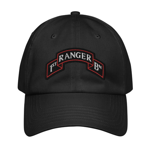 1st Ranger Battalion Tab Embroidered Under Armour® Dad Hat Tactically Acquired Black  