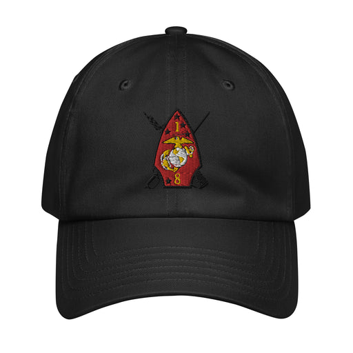 1/8 Marines Embroidered Under Armour® Dad Hat Tactically Acquired Black  