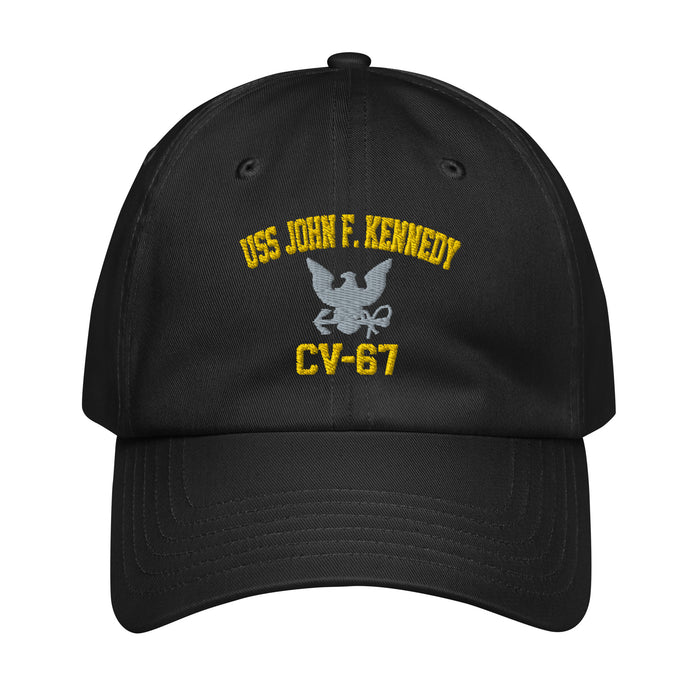 USS John F. Kennedy (CV-67) Embroidered Under Armour® Dad Hat Tactically Acquired Black  