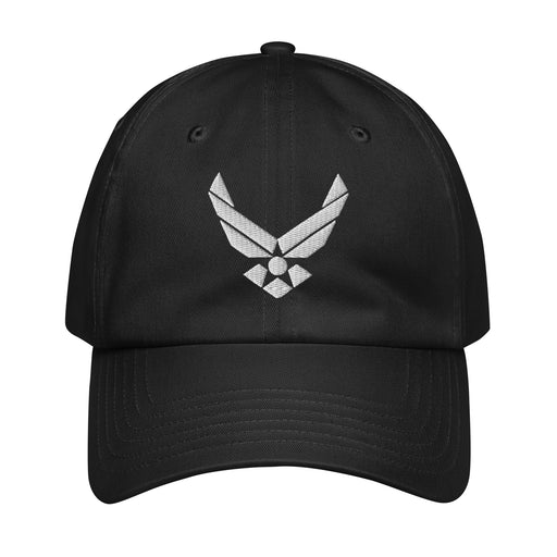 USAF White Emblem Embroidered Under Armour® Dad Hat Tactically Acquired Black  