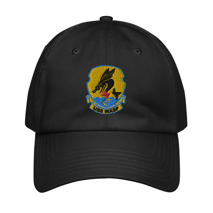 USS Wasp (CV-18) Embroidered Under Armour® Dad Hat Tactically Acquired Black  