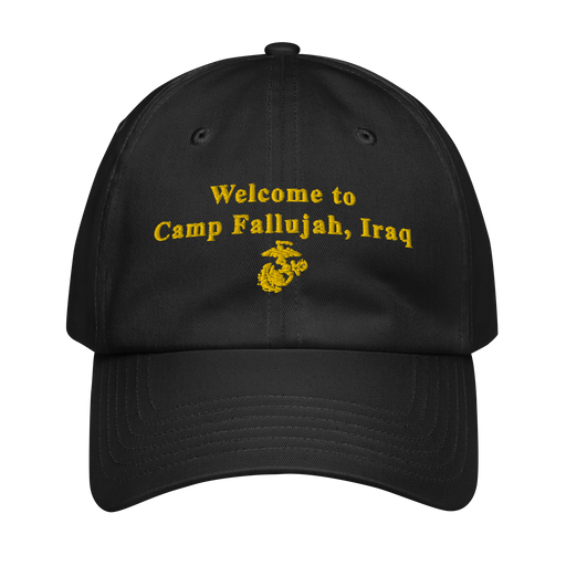 Welcome to Camp Fallujah Iraq USMC Under Armour® Hat Tactically Acquired Black  