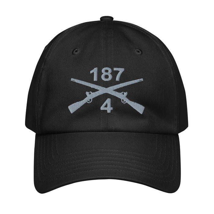 4-187 Infantry Regiment Embroidered Under Armour® Dad Hat Tactically Acquired Black