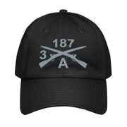 A CO. 3-187 INF RGT Embroidered Under Armour® Dad Hat Tactically Acquired Black