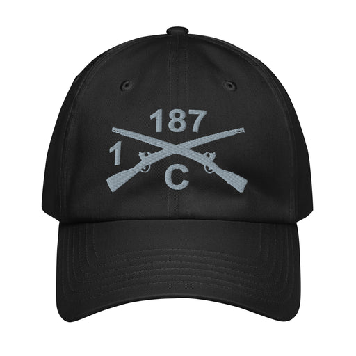 C Co. 1-187 Infantry Embroidered Under Armour® Dad Hat Tactically Acquired Black