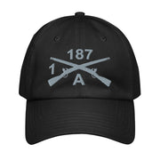 A Co. 1-187 Infantry Embroidered Under Armour® Dad Hat Tactically Acquired Black