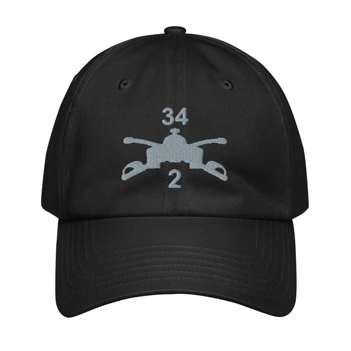 2-34 Armor Embroidered Under Armour® Dad Hat Tactically Acquired Black