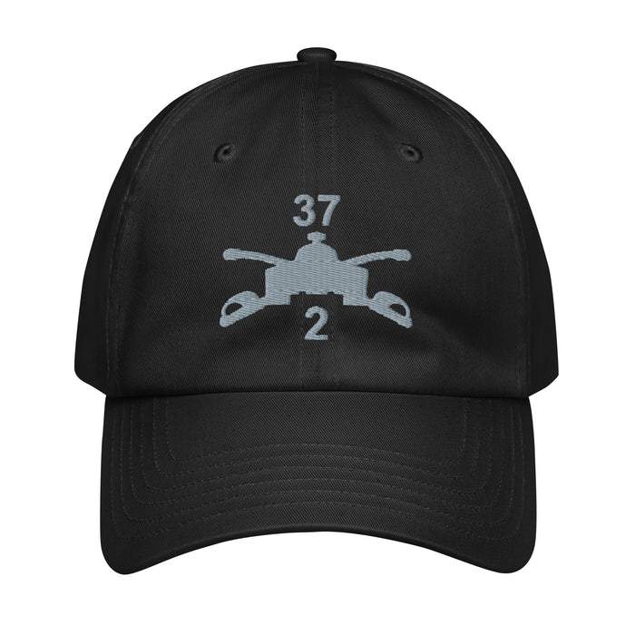 2-37 Armor Regiment Embroidered Under Armour® Dad Hat Tactically Acquired Black