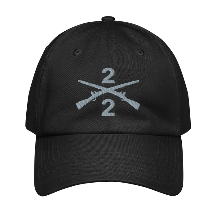 2-2 Infantry "Ramrods" Crossed Rifles Embroidered Under Armour® Hat Tactically Acquired Black