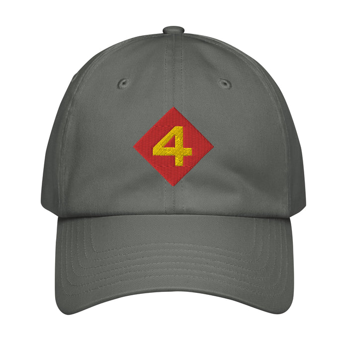 4th Marine Division Embroidered Under Armour® Dad Hat Tactically Acquired Grey  
