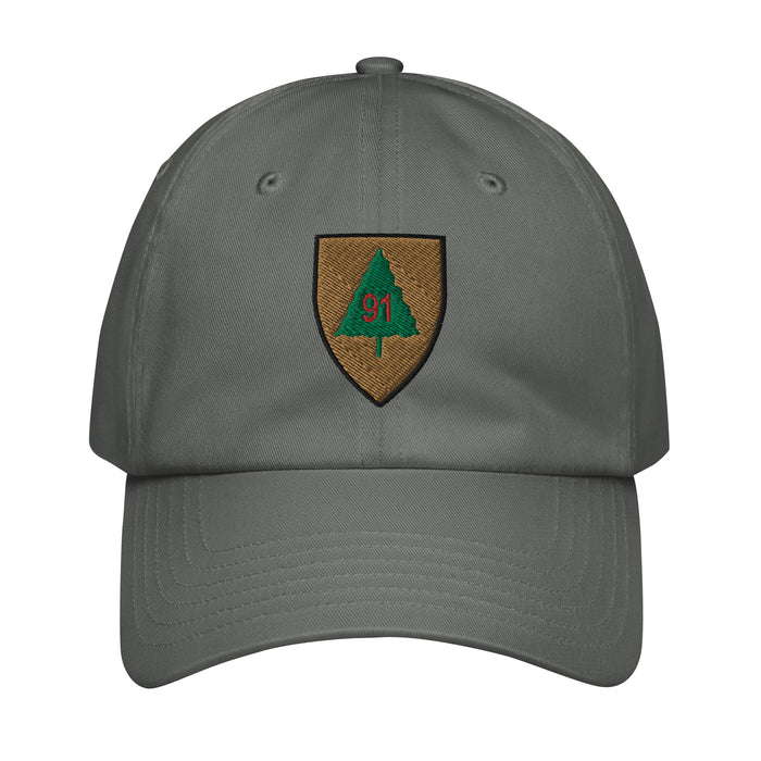 91st Infantry Division Embroidered Under Armour® Dad Hat Tactically Acquired Grey  