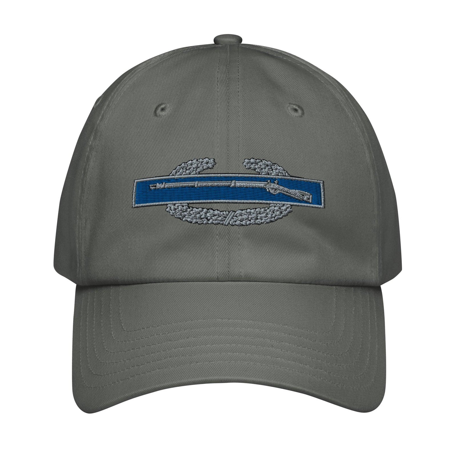 U.S. Army CIB Embroidered Under Armour® Dad Hat Tactically Acquired Grey  