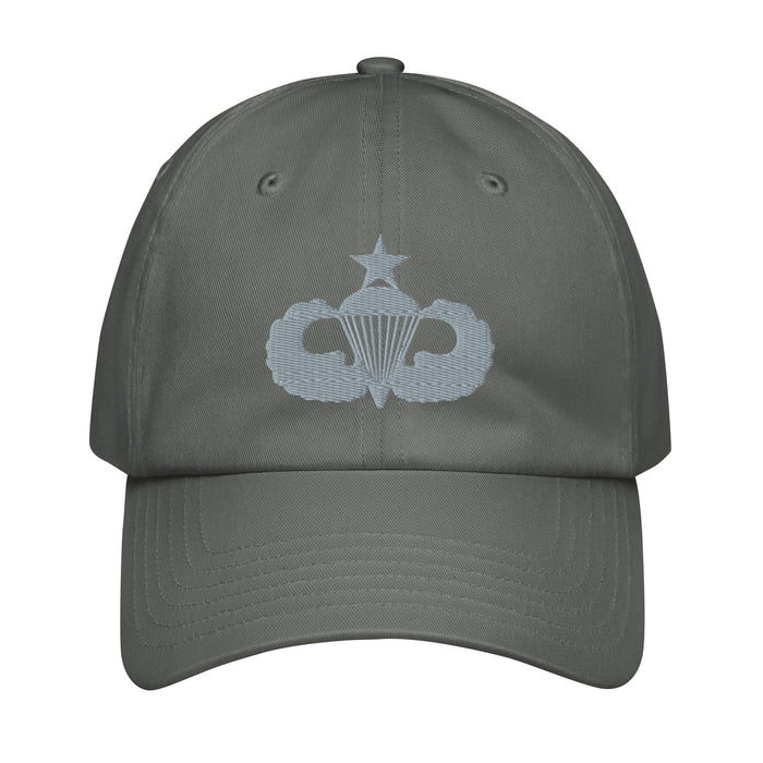 U.S. Army Senior Parachutist Badge Embroidered Under Armour® Dad Hat Tactically Acquired Grey  