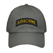 U.S. Army Airborne Tab Embroidered Under Armour® Dad Hat Tactically Acquired Grey  