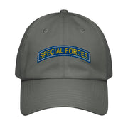 U.S. Army Special Forces Tab Embroidered Under Armour® Dad Hat Tactically Acquired Grey  