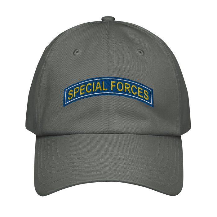U.S. Army Special Forces Tab Embroidered Under Armour® Dad Hat Tactically Acquired Grey  