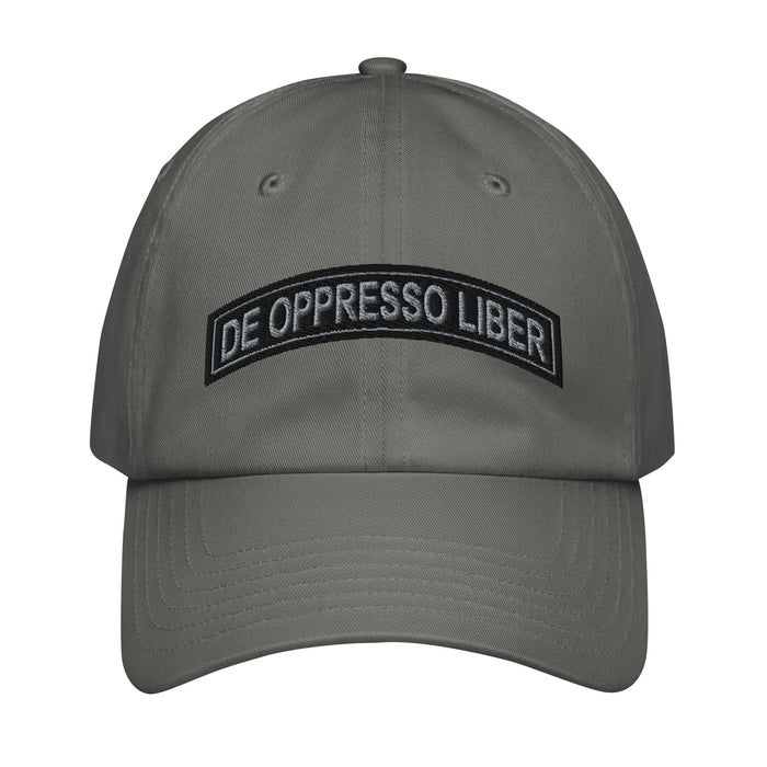 De Oppresso Liber Special Forces Tab Embroidered Under Armour® Dad Hat Tactically Acquired Grey  
