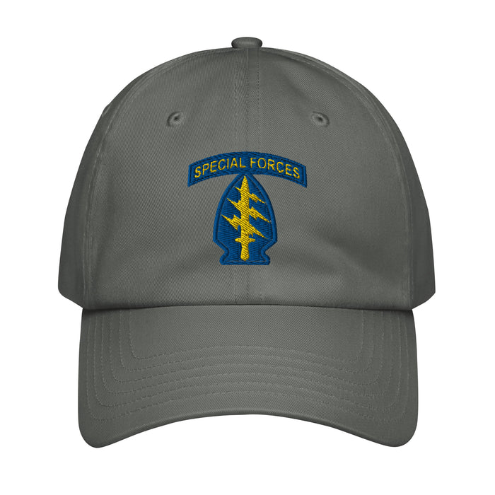 U.S. Army Special Forces Embroidered Under Armour® Dad Hat Tactically Acquired Grey  