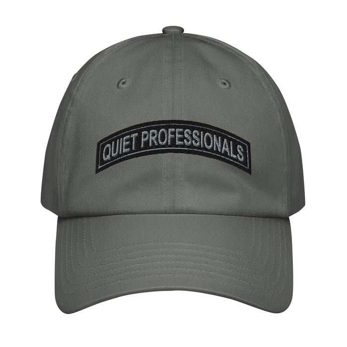 Quiet Professionals Embroidered Special Forces Tab Under Armour® Dad Hat Tactically Acquired Grey  