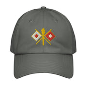 U.S. Army Signal Corps Embroidered Under Armour® Dad Hat Tactically Acquired Grey  