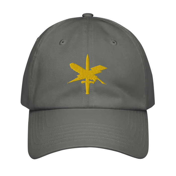 U.S. Army Public Affairs Embroidered Under Armour® Dad Hat Tactically Acquired Grey  