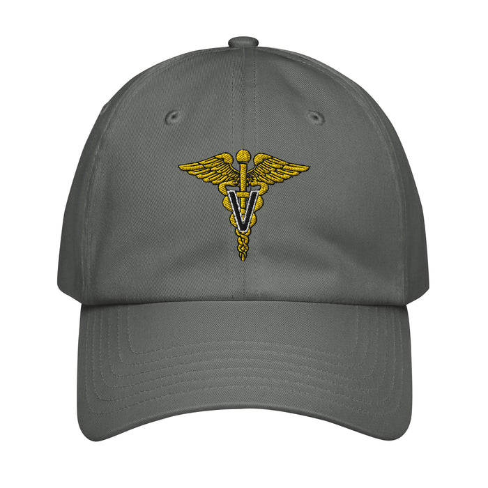 U.S. Army Veterinary Corps Embroidered Under Armour® Dad Hat Tactically Acquired Grey  