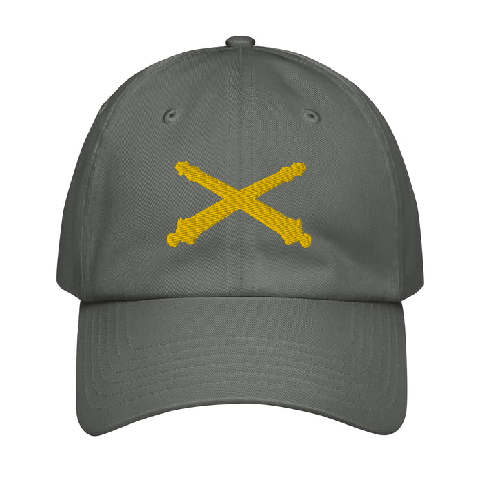 U.S. Army Field Artillery Embroidered Under Armour® Dad Hat Tactically Acquired Grey  