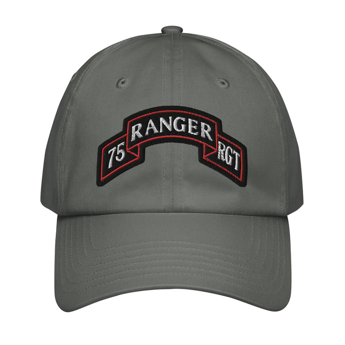 75th Ranger Regiment Tab Embroidered Under Armour® Dad Hat Tactically Acquired Grey  