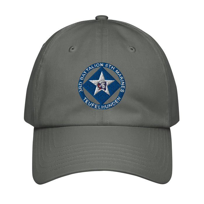 3rd Bn 6th Marines (3/6 Marines) Embroidered Under Armour® Dad Hat Tactically Acquired Grey  